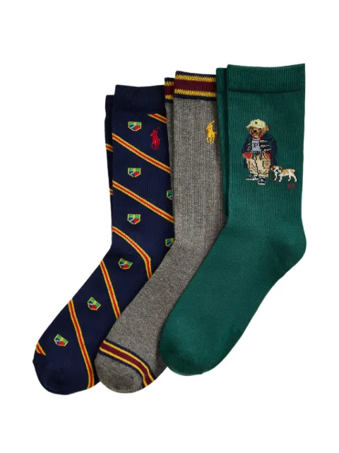 POLO RALPH LAUREN KIDS Polo Bear embroidered socks