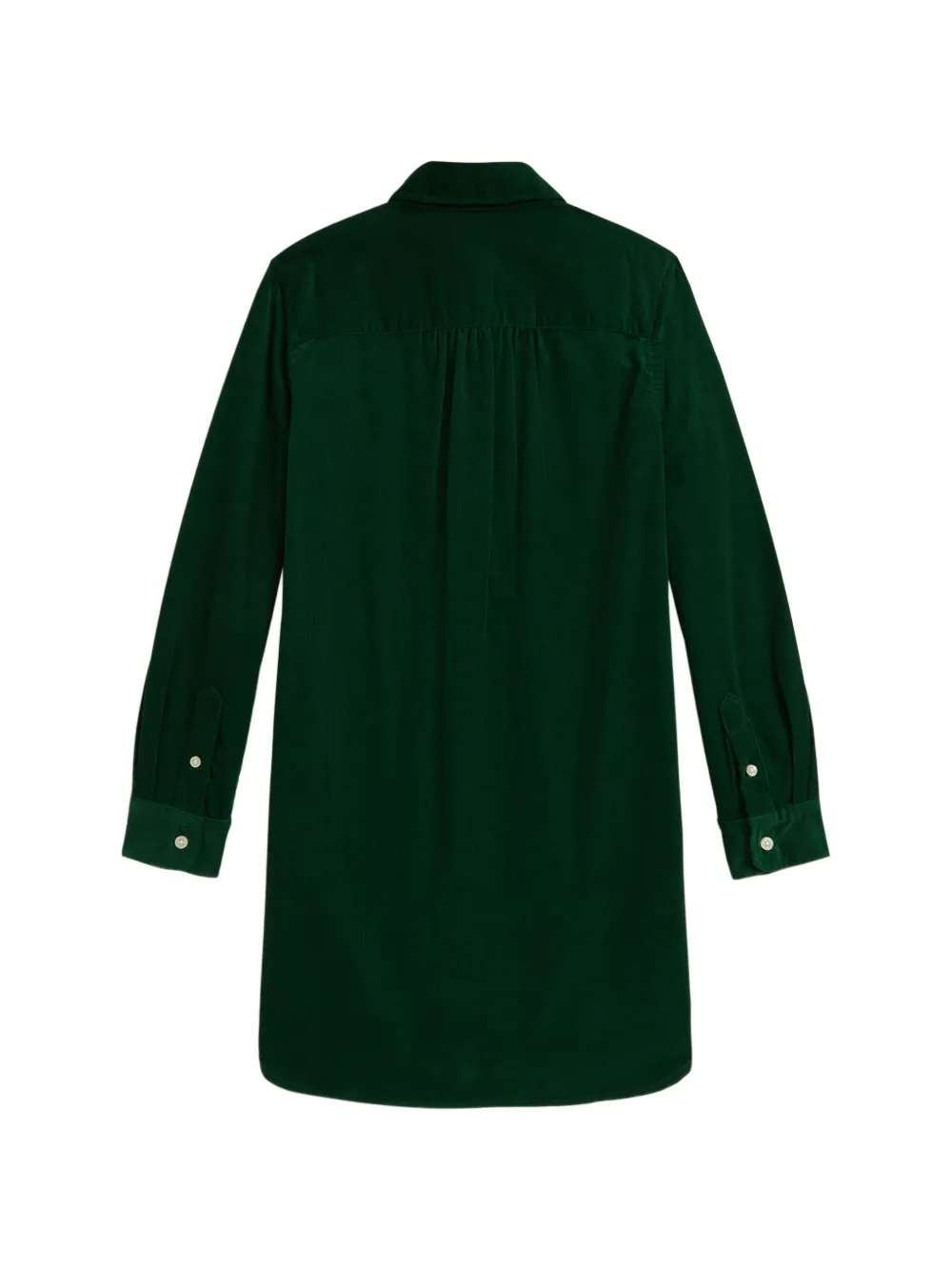 POLO RALPH LAUREN KIDS Ribfluwelen geplooide shirtjurk Groen