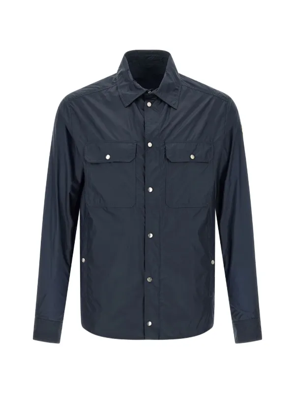 Moncler Lightweight Stop Pointed-collar Men Shirt - Blue Moncler Lightweight Stop Pointed-collar Men Shirt - Blue