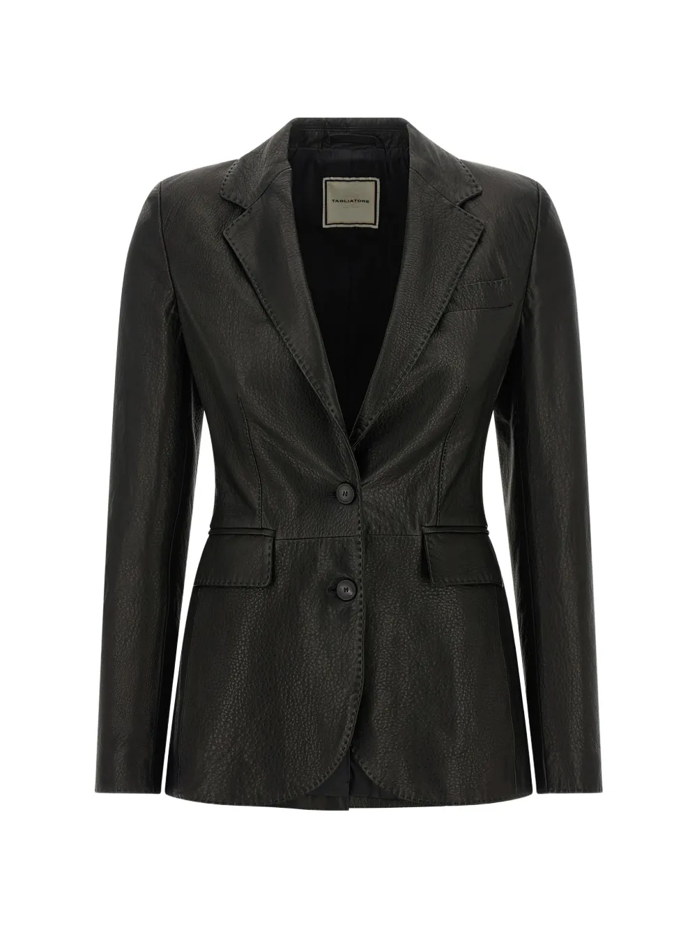 Tagliatore Sophie hammered-leather blazer - Black