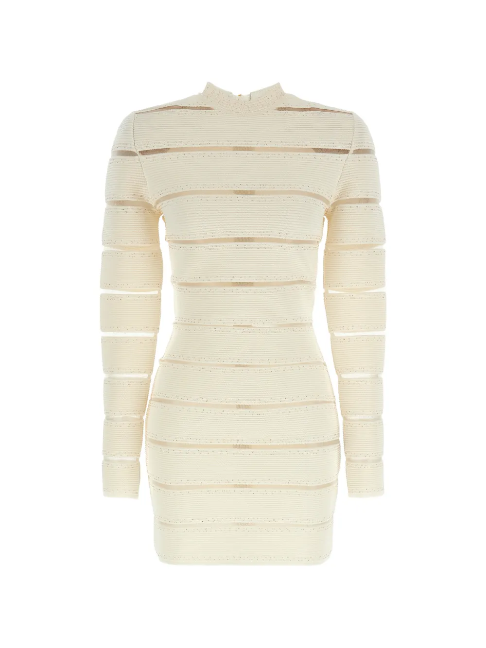 Balmain mesh sequin-embellished bodycon mini dress - Toni neutri
