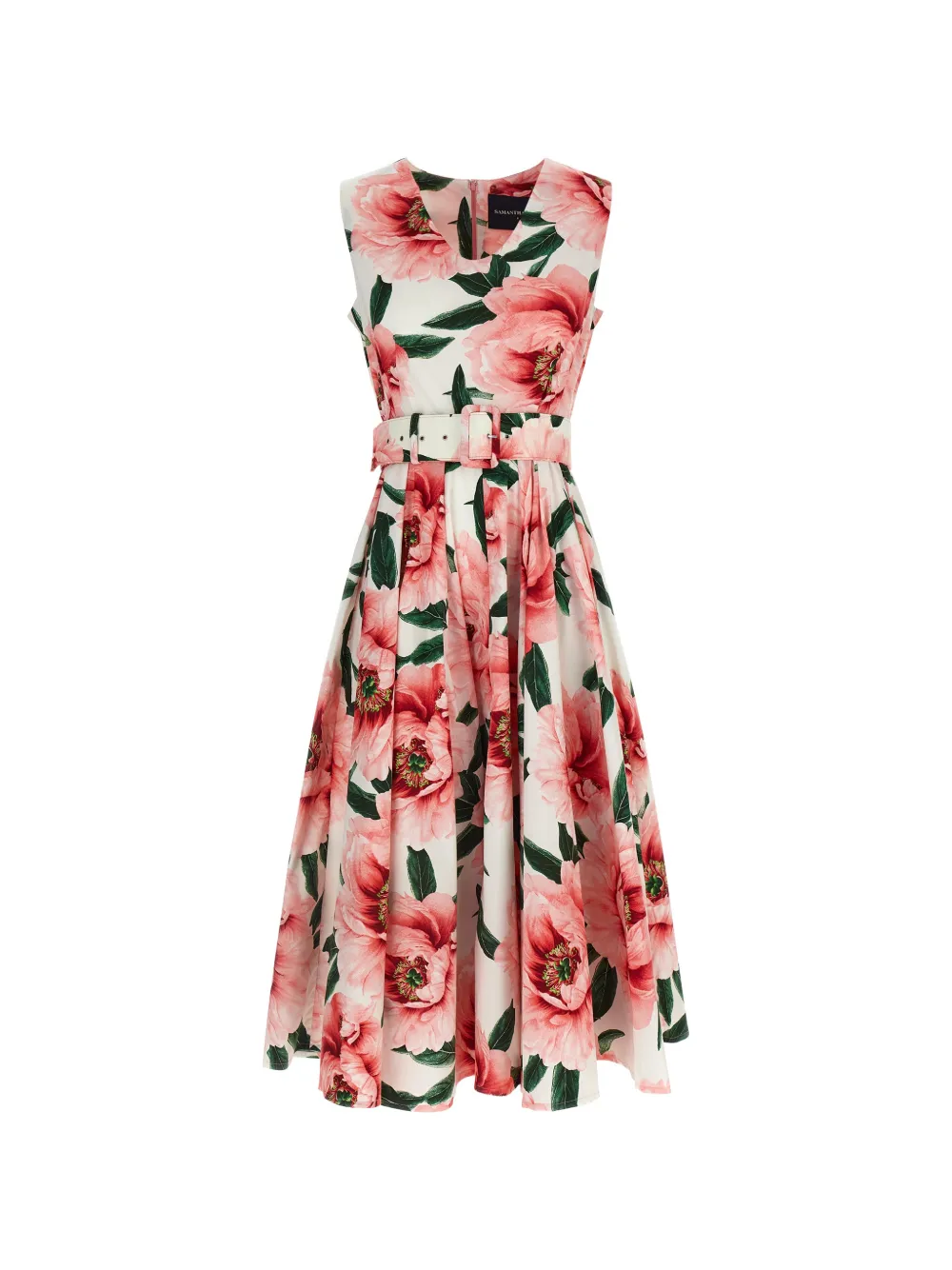 Samantha Sung Abilia floral midi dress - Bianco