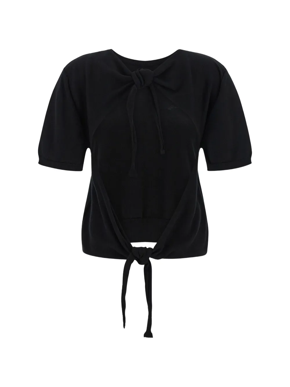  Ganni Pull Dos Nu Brodé - Noir 