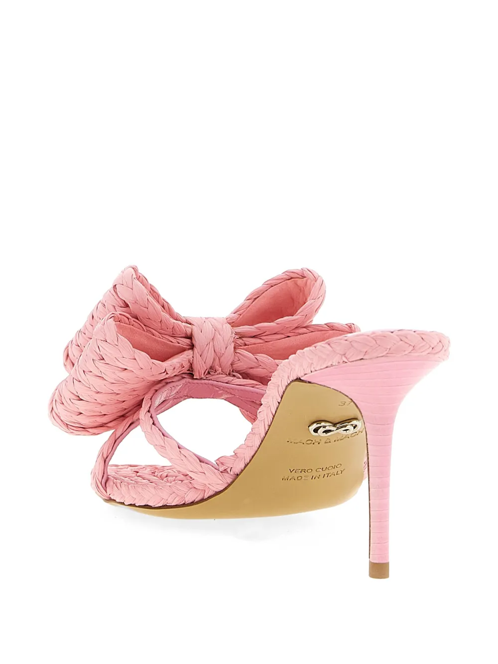 MACH & MACH Le Cadeau geweven sandalen met strikdetail Roze