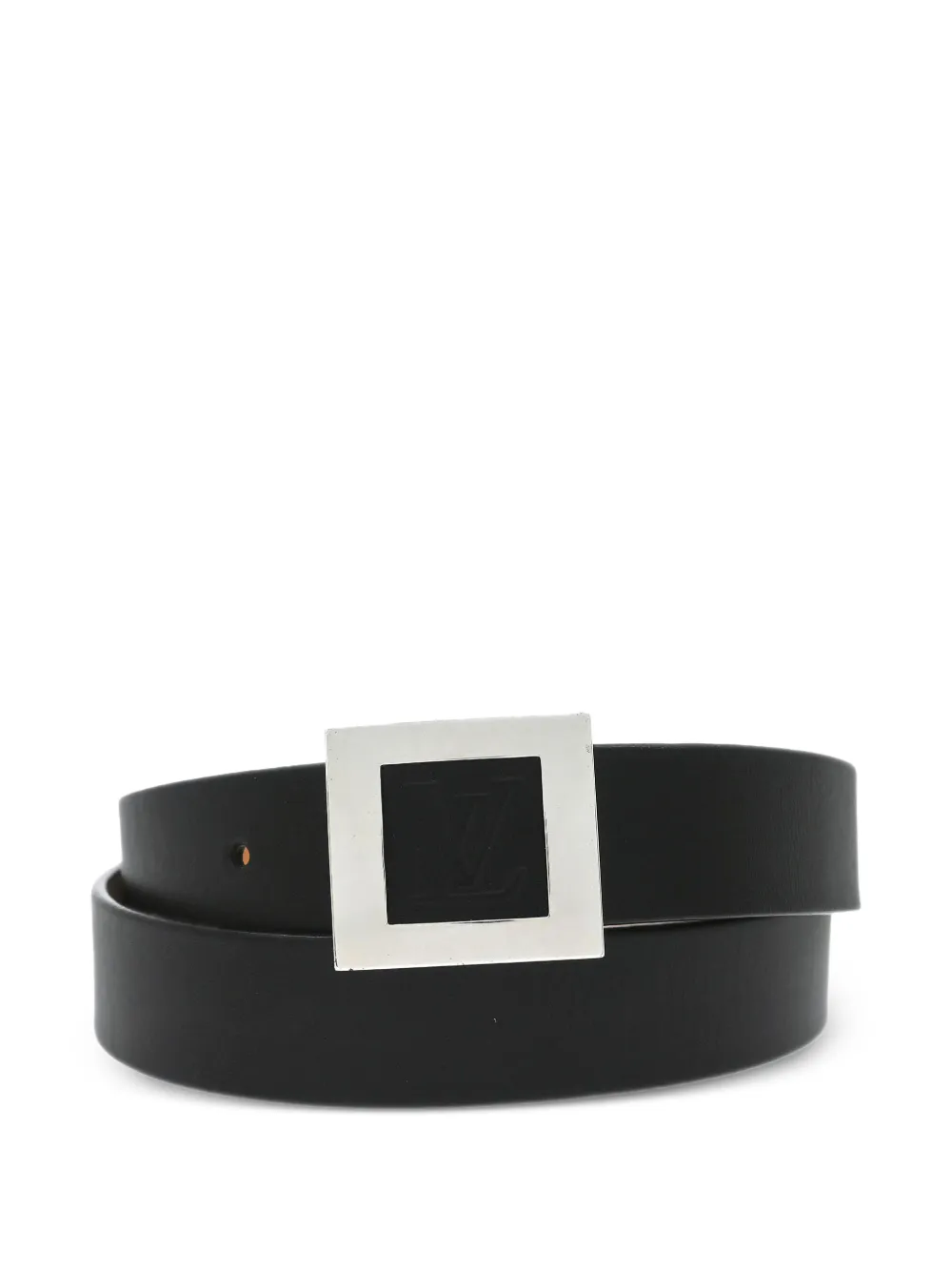 Louis Vuitton Pre-Owned 2004 square buckle leather belt - Nero