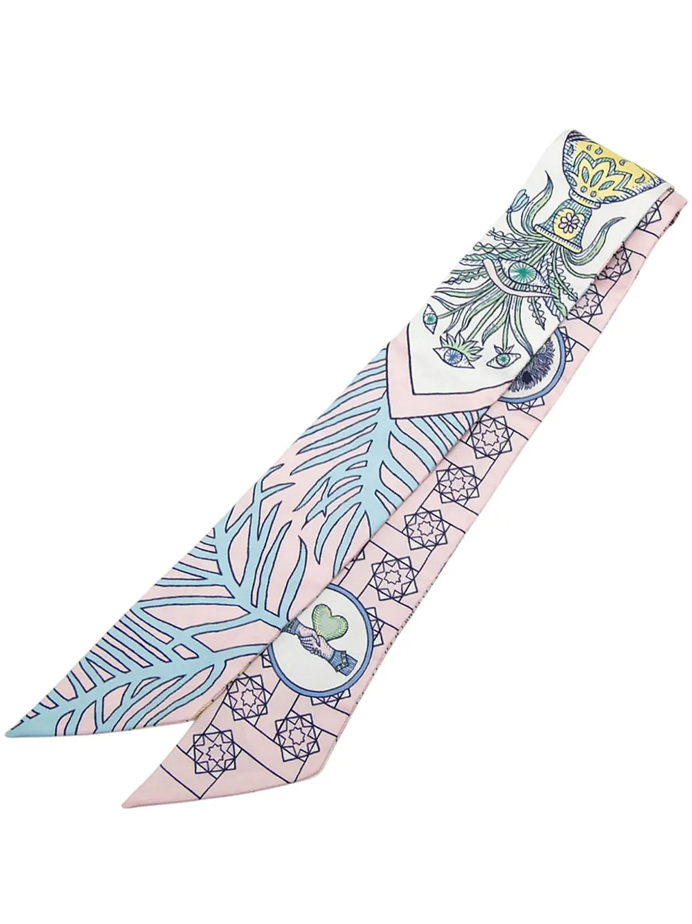 Hermès Pre-Owned 20th Century La Danse Des Amazones Silk Twilly Scarf scarves - Rosa