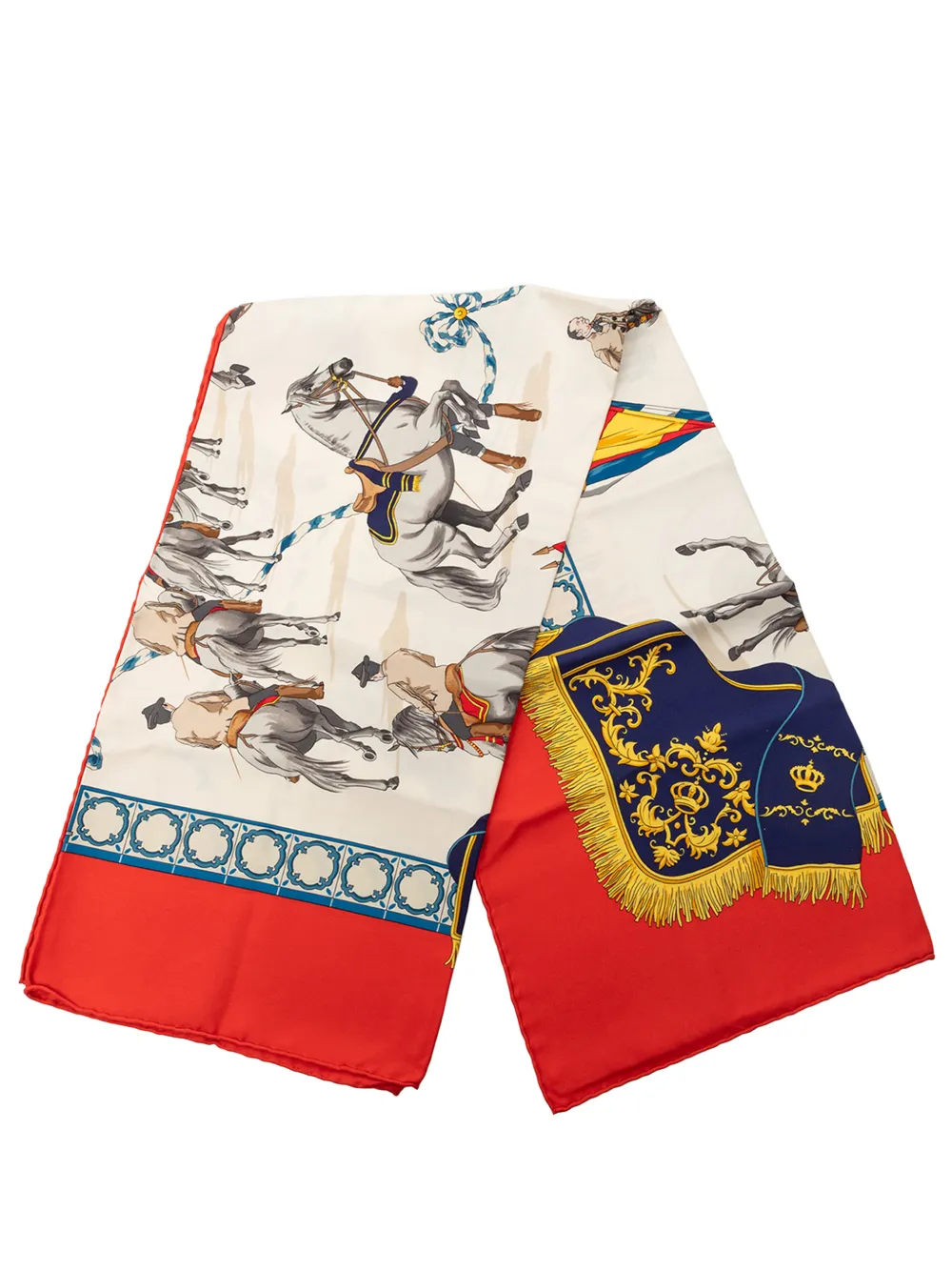 Hermès Pre-Owned 20th Century Real Escuela Andaluza Del Arte Ecuestre Silk Scarf 90 scarves - Bianco