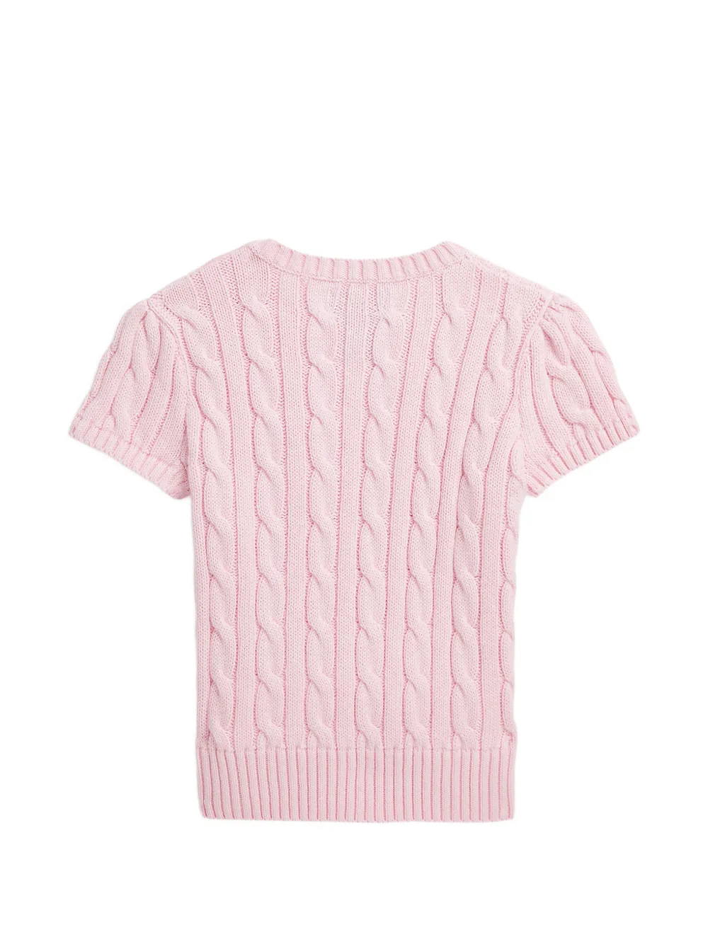 POLO RALPH LAUREN KIDS Kabelgebreide trui met knoopdetail Roze