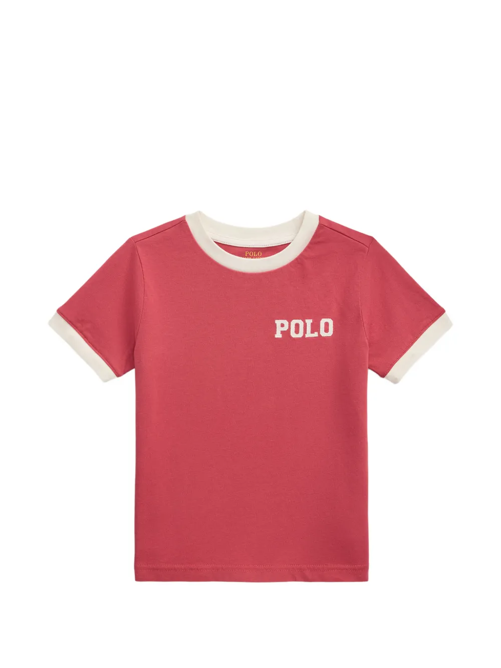 POLO RALPH LAUREN KIDS contrast-trim logo-print T-shirt - Rot