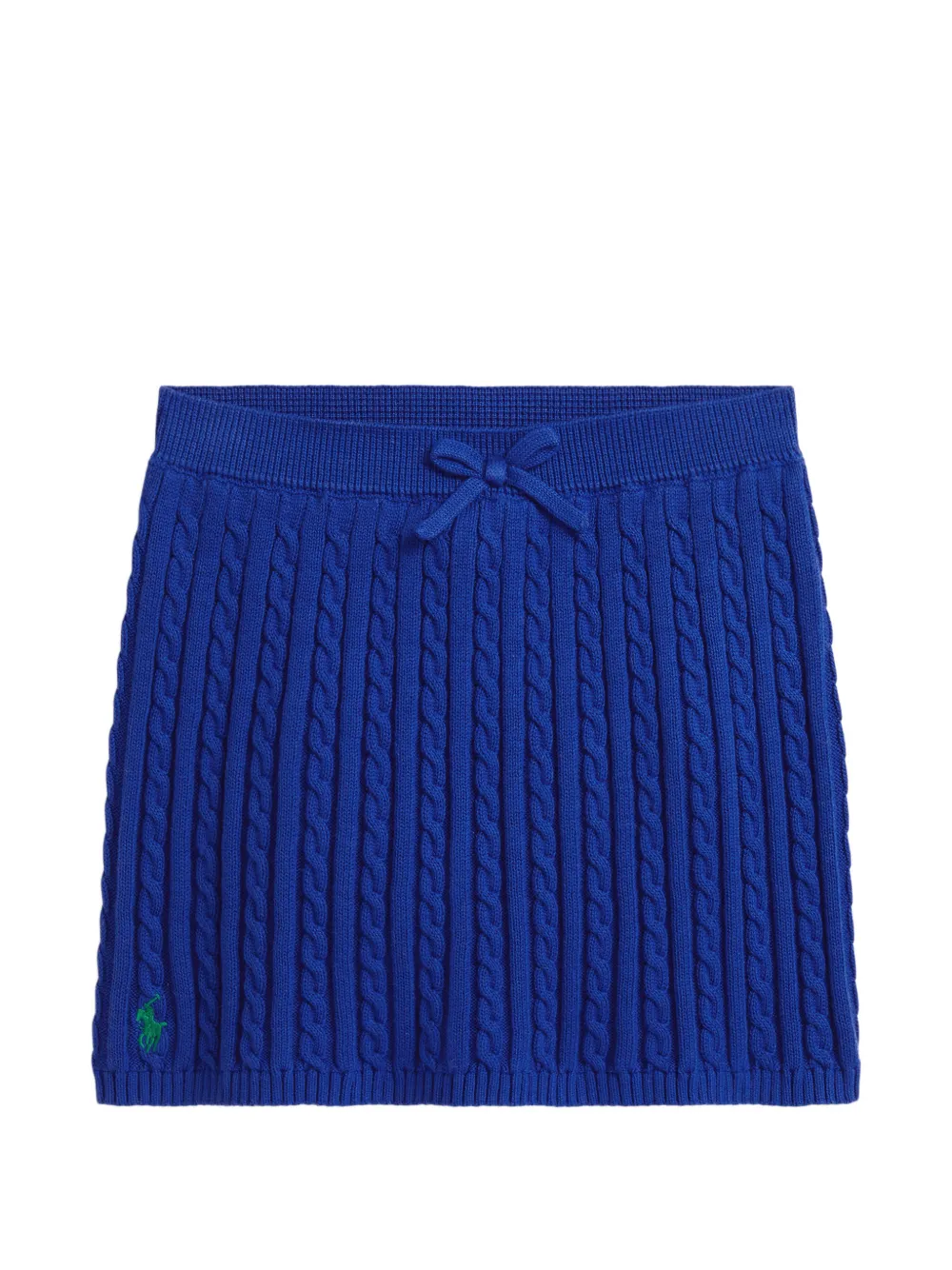 POLO RALPH LAUREN KIDS cable-knit bow-detail skirt - Blu