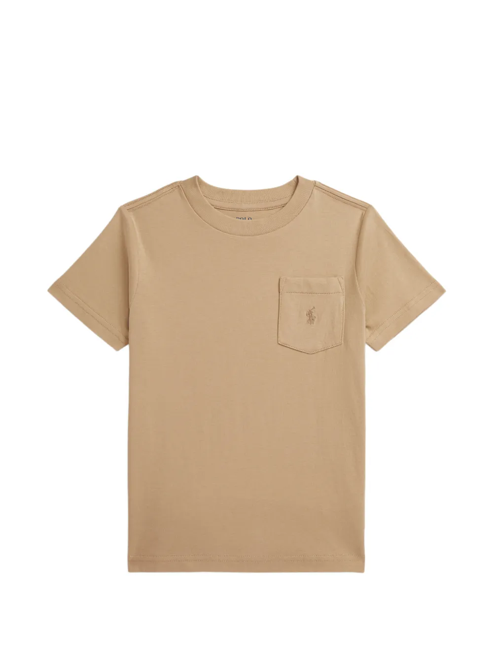 POLO RALPH LAUREN KIDS embroidered-logo pocket T-shirt - Toni neutri