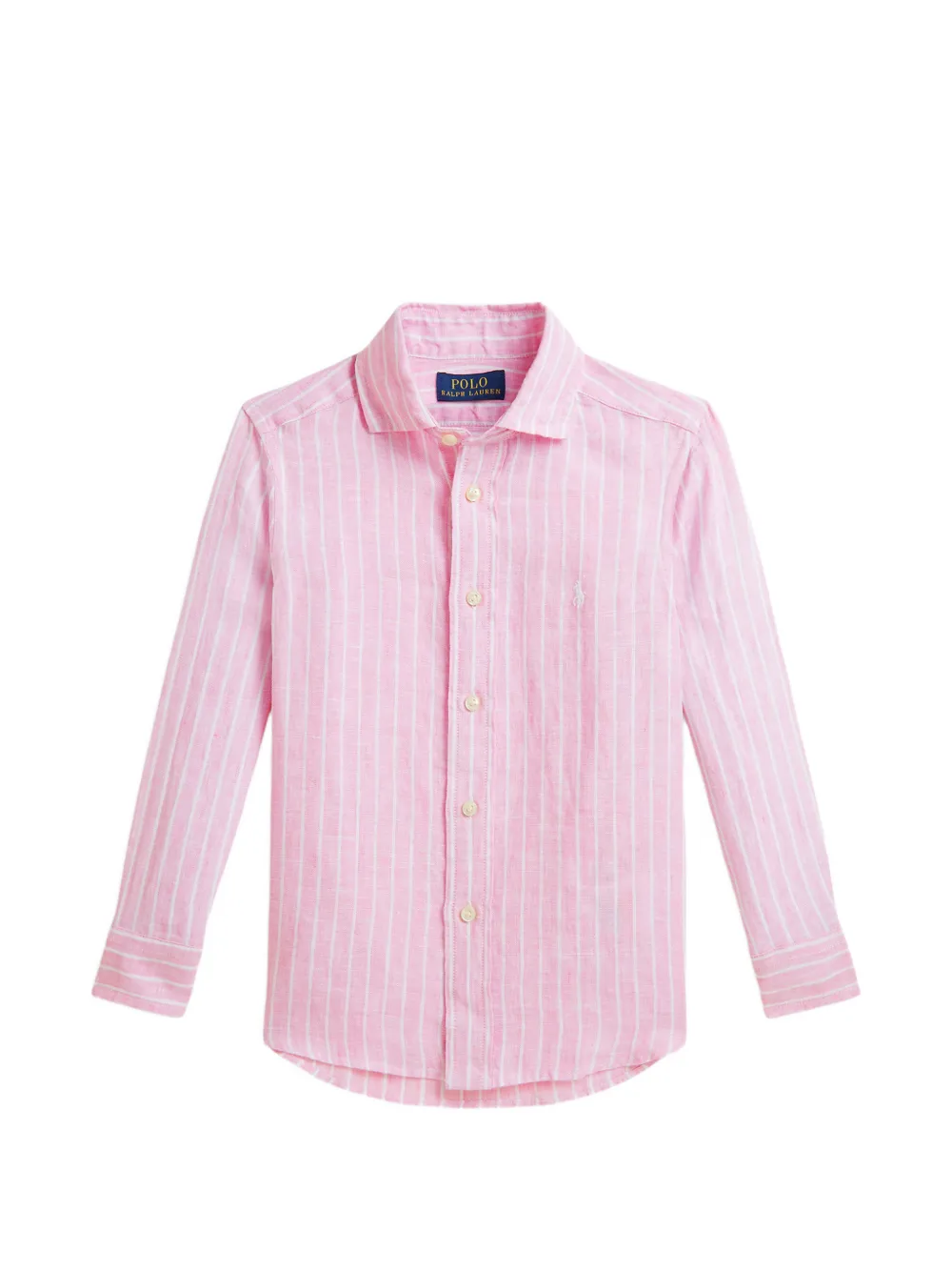 POLO RALPH LAUREN KIDS striped linen shirt - Pink