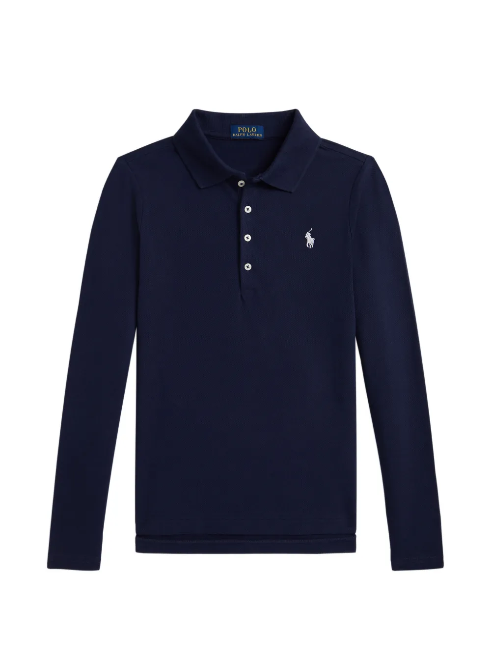 POLO RALPH LAUREN KIDS logo-embroidered long-sleeve polo shirt - Blu