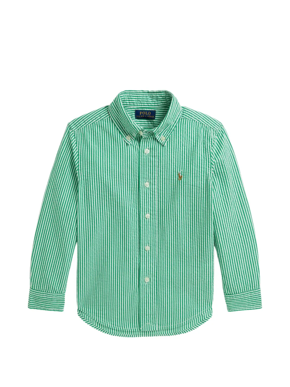 POLO RALPH LAUREN KIDS striped seersucker shirt - Green