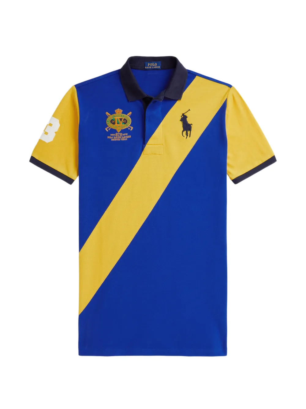 POLO RALPH LAUREN KIDS logo-embroidered colour-block polo dress - Blu