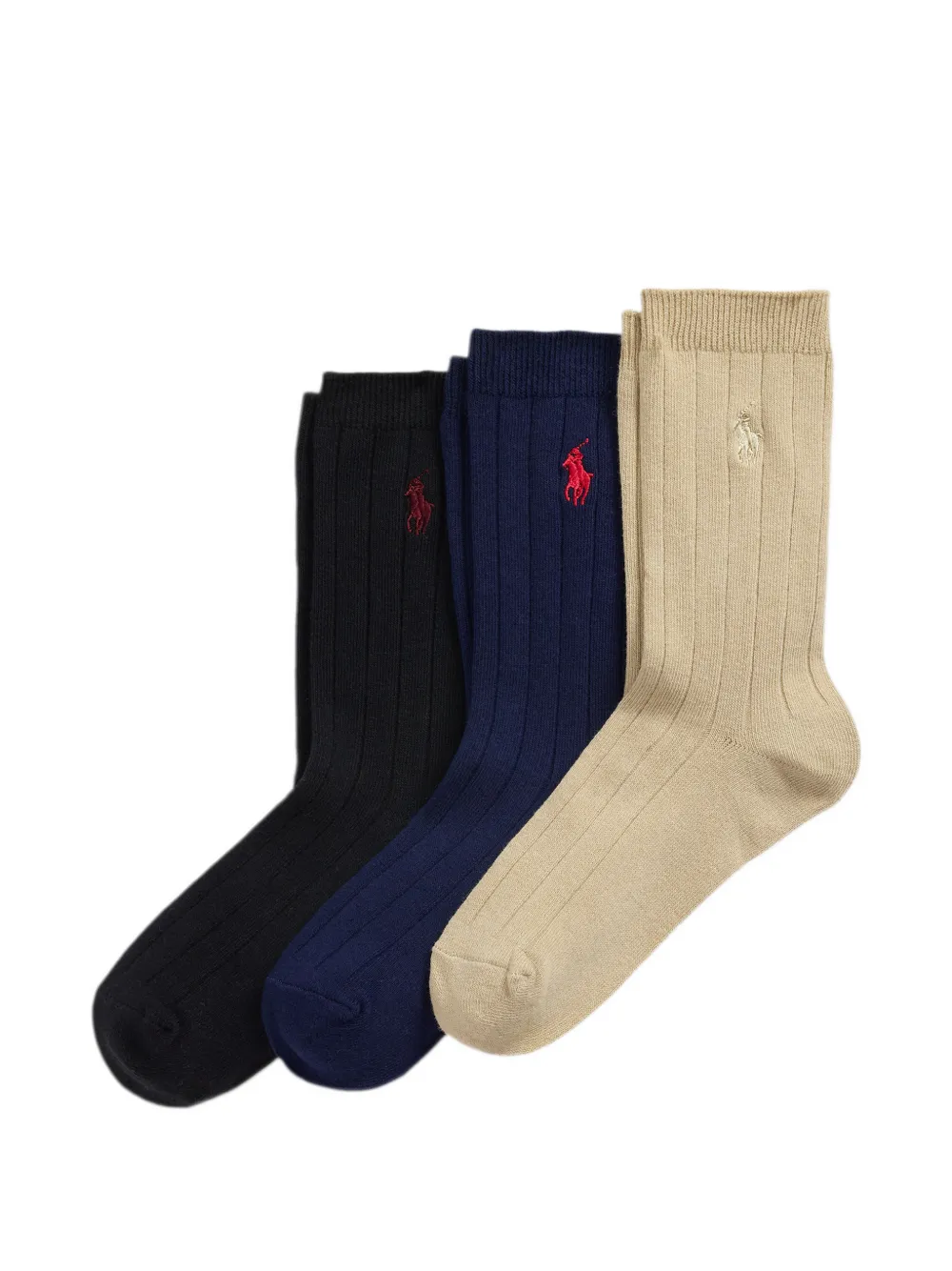POLO RALPH LAUREN KIDS Polo Pony ribbed socks (set of three) - Blu