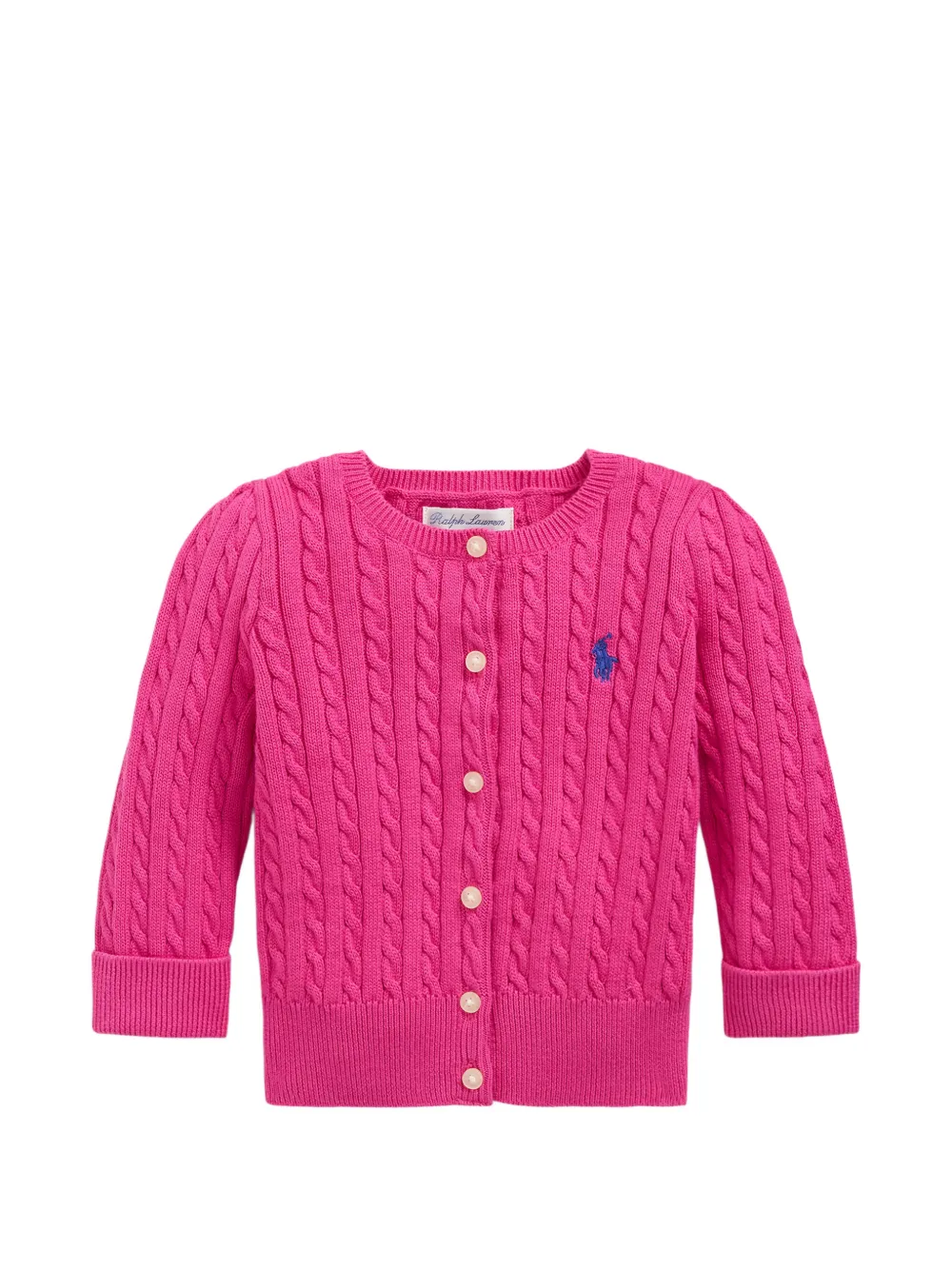 POLO RALPH LAUREN KIDS cable-knit cardigan - Rosa
