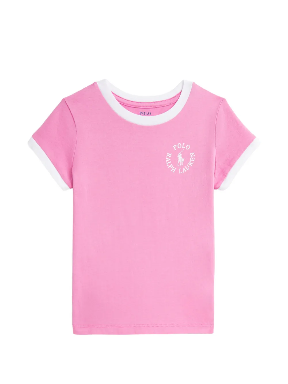 POLO RALPH LAUREN KIDS logo-print ringer T-shirt - Rosa
