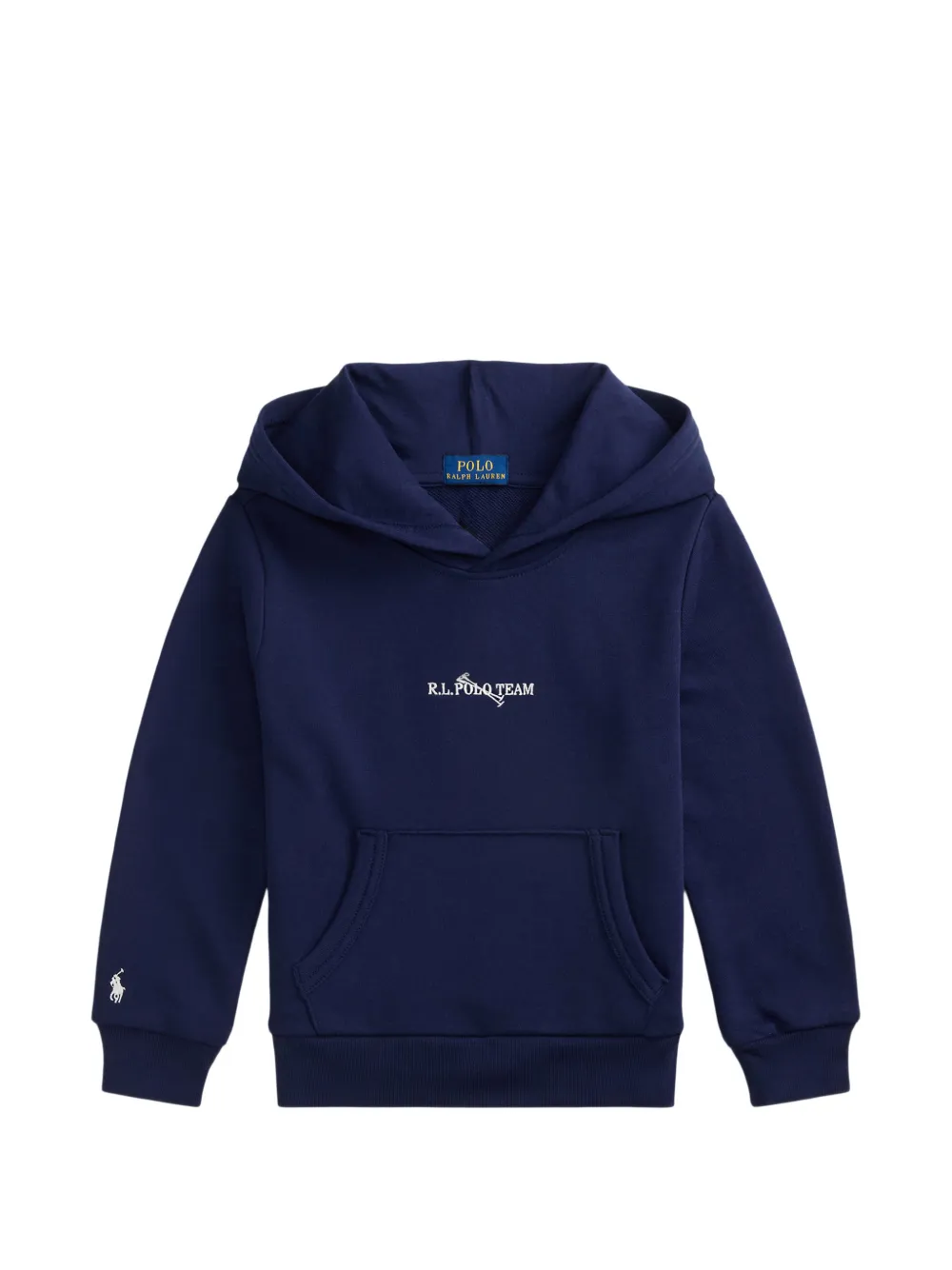 POLO RALPH LAUREN KIDS logo-embroidered hoodie - Blu