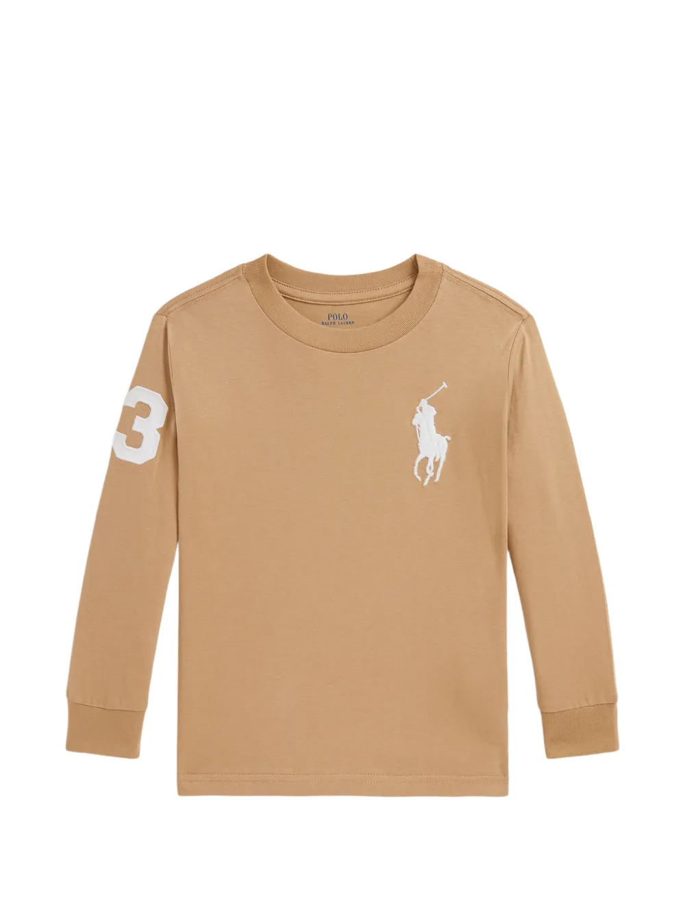 POLO RALPH LAUREN KIDS logo-embroidered long-sleeve T-shirt - Toni neutri