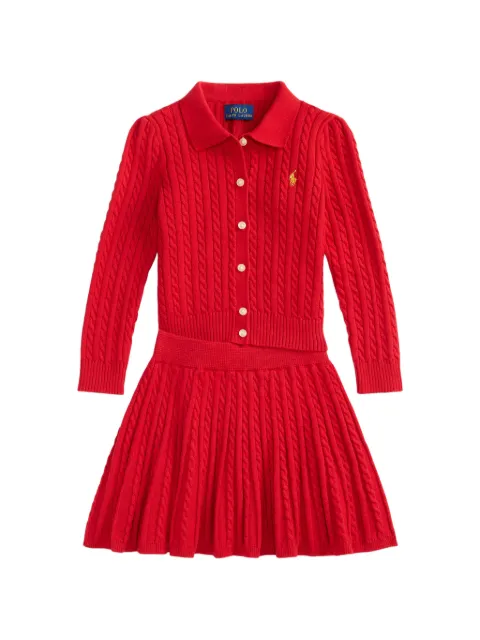 POLO RALPH LAUREN KIDS cable-knit two-piece skirt set (set of two)