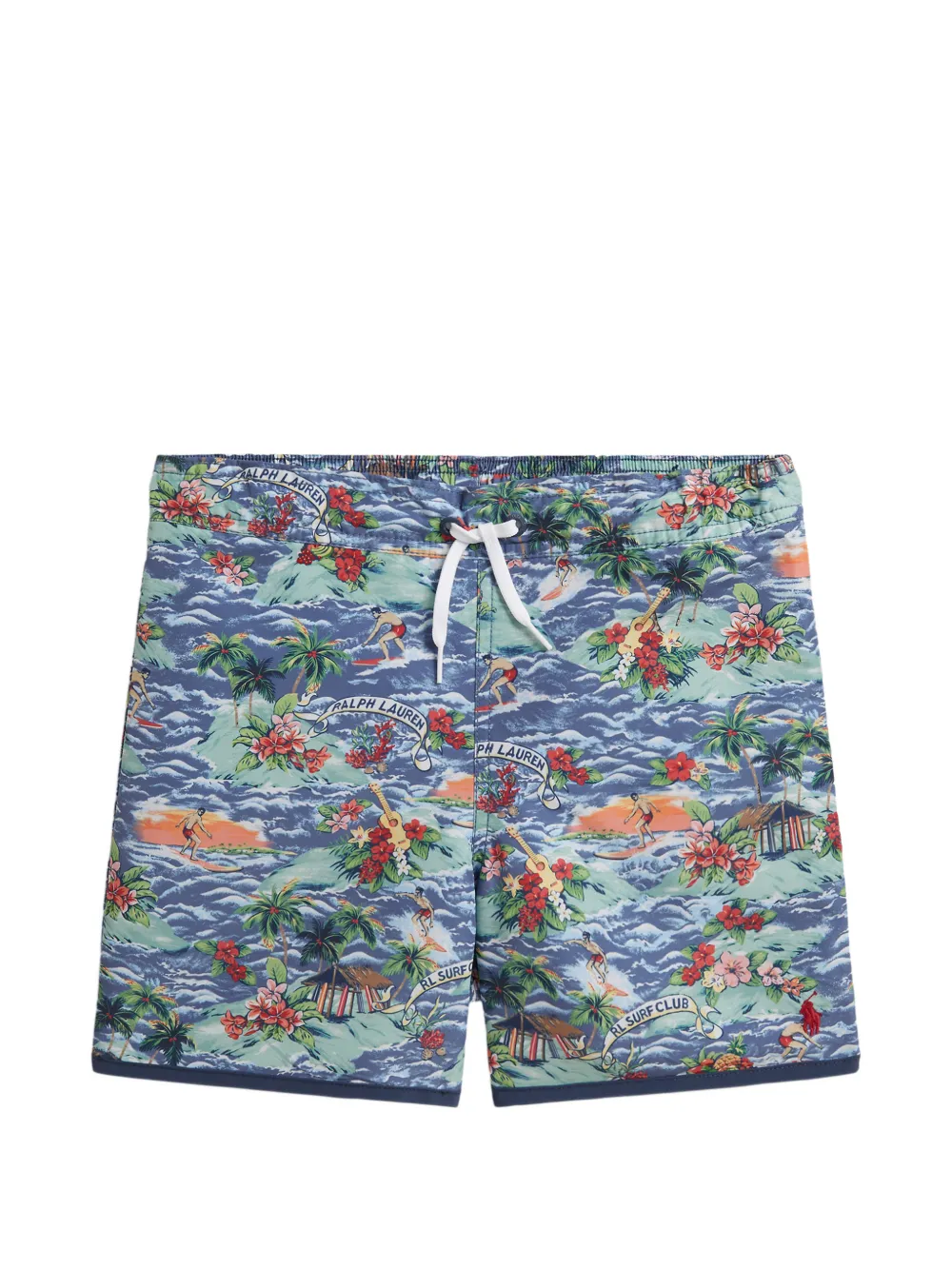 POLO RALPH LAUREN KIDS tropical-print swim shorts - Blu