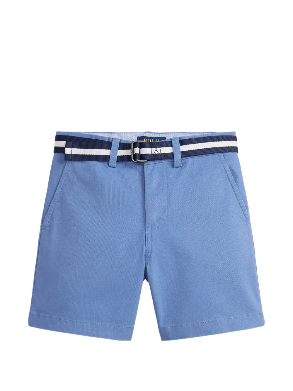 POLO RALPH LAUREN KIDS belted logo-embroidered shorts - Blu