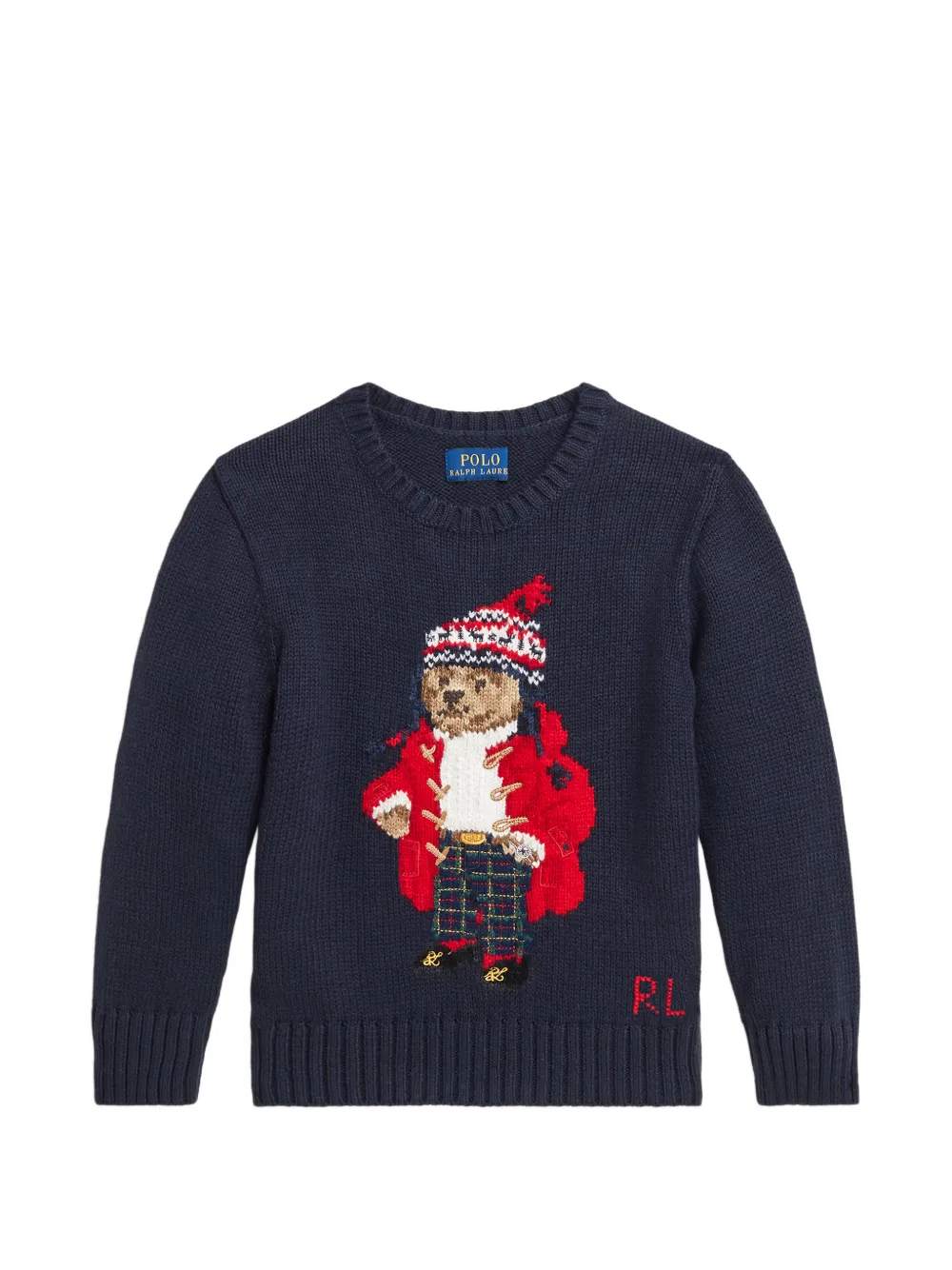 POLO RALPH LAUREN KIDS Polo Bear-intarsia jumper - Blu