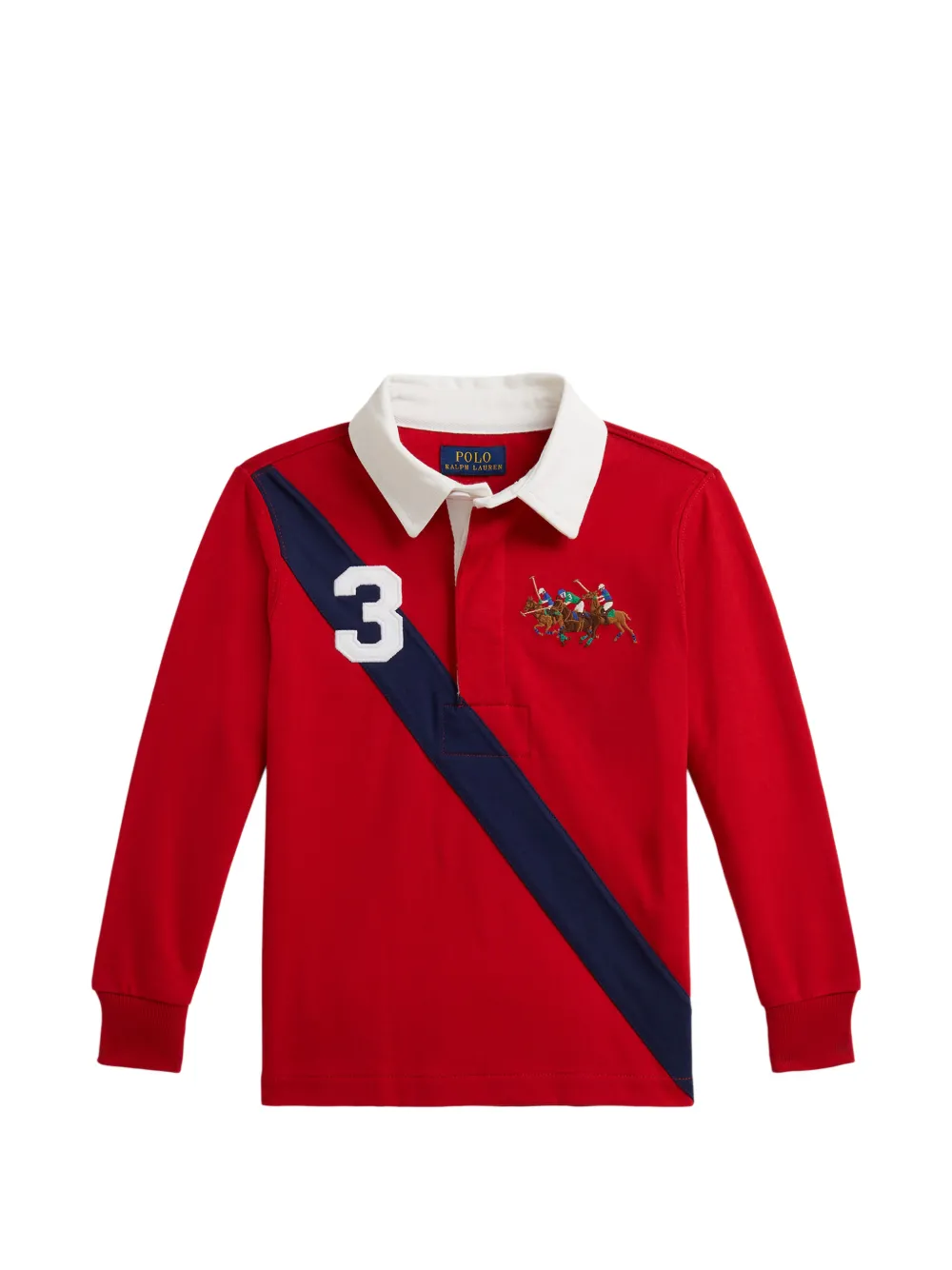 POLO RALPH LAUREN KIDS long-sleeve polo shirt - Rosso