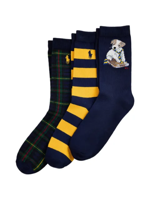 POLO RALPH LAUREN KIDS intarsia-knit socks (set of three)