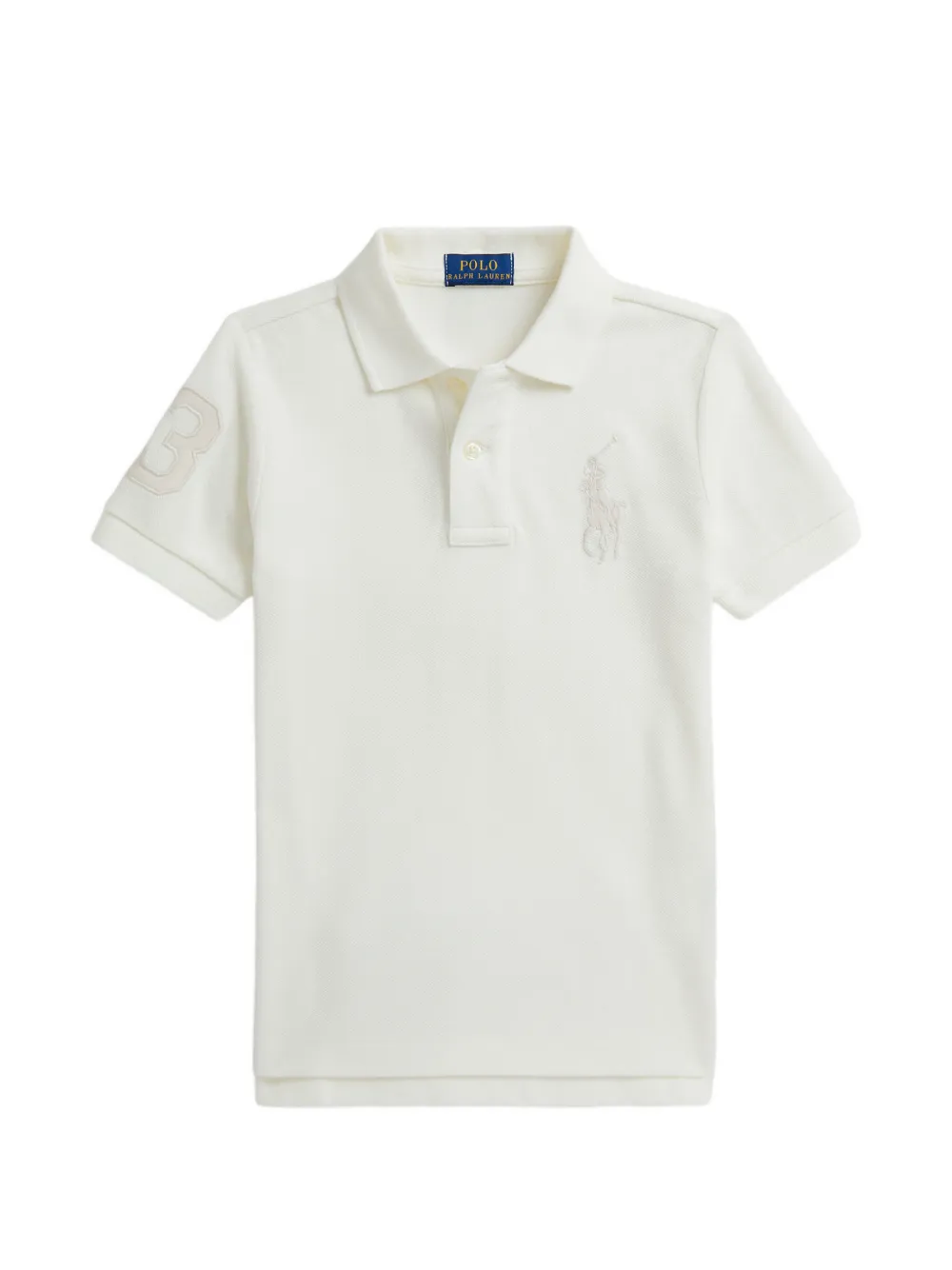 POLO RALPH LAUREN KIDS embroidered-logo piqué polo shirt - Toni neutri