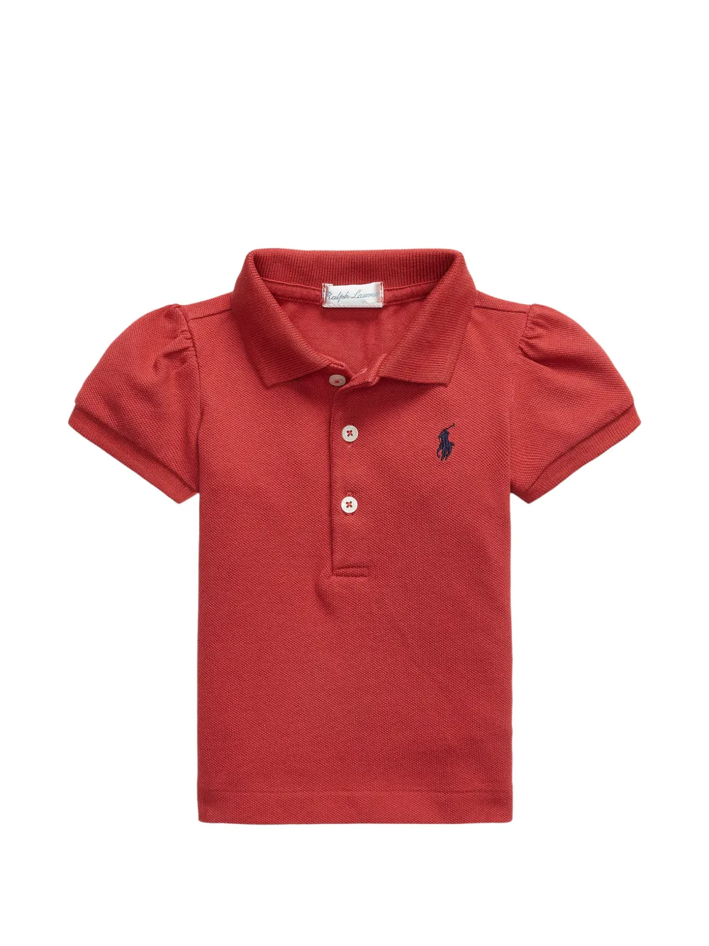 POLO RALPH LAUREN KIDS puff-sleeve polo shirt - Rosso