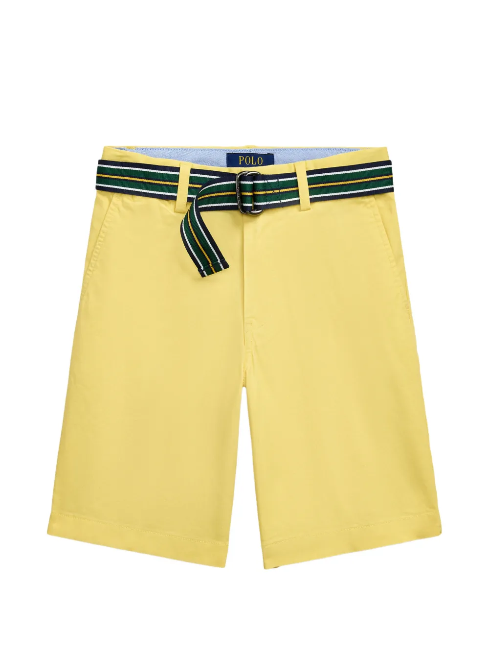 POLO RALPH LAUREN KIDS belted logo-embroidered shorts - Yellow