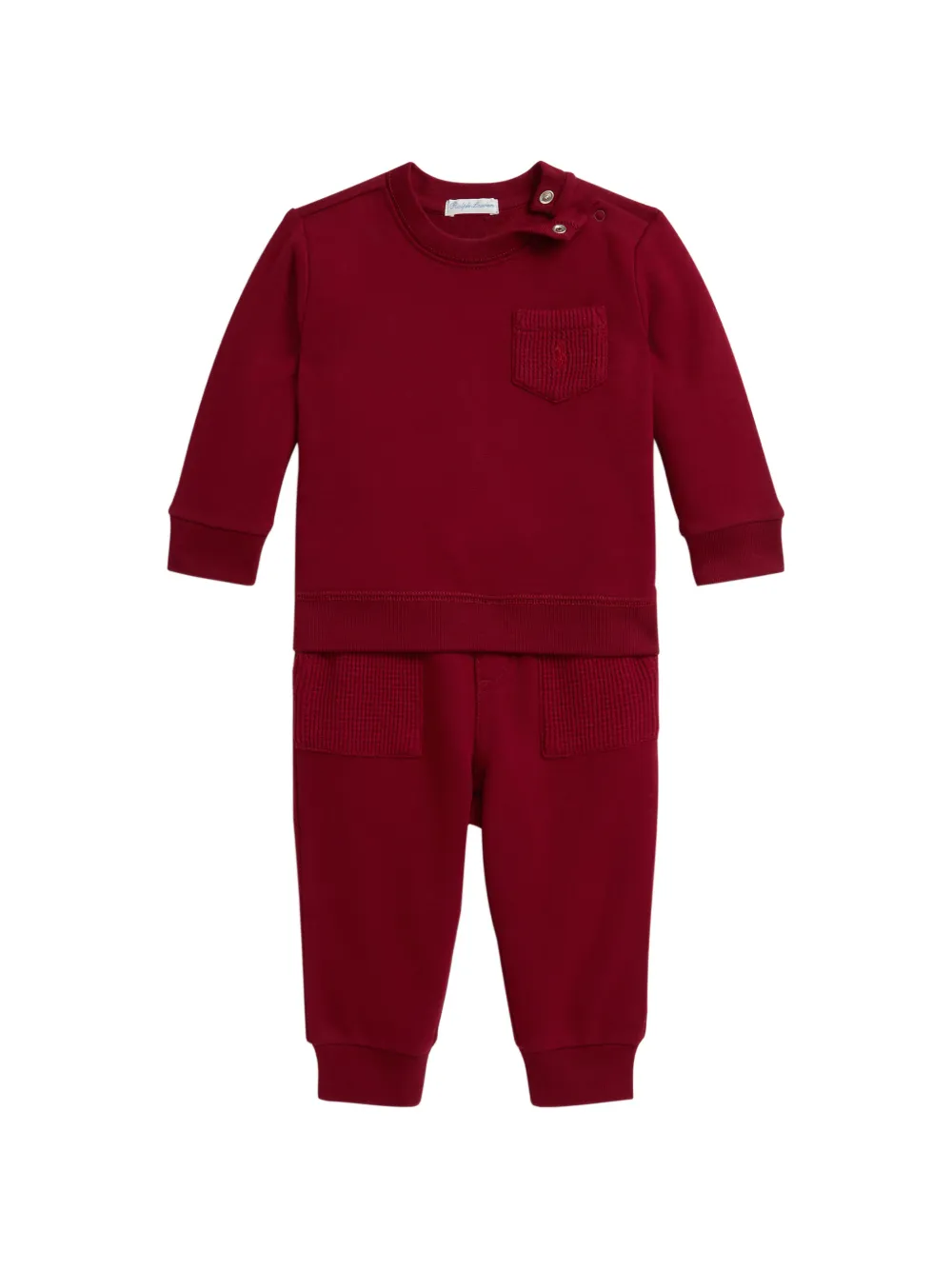 POLO RALPH LAUREN KIDS waffle-knit pocket tracksuit set (set of two) - Rosso