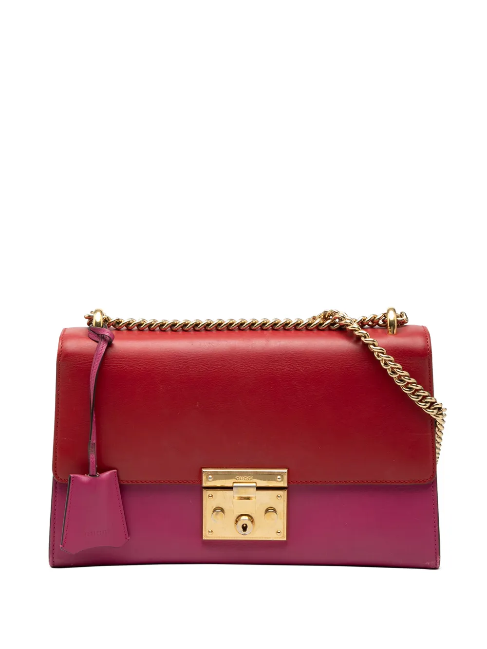 Gucci Pre-Owned 2000-2015 Medium Bicolor Leather Padlock shoulder bag - Rosa