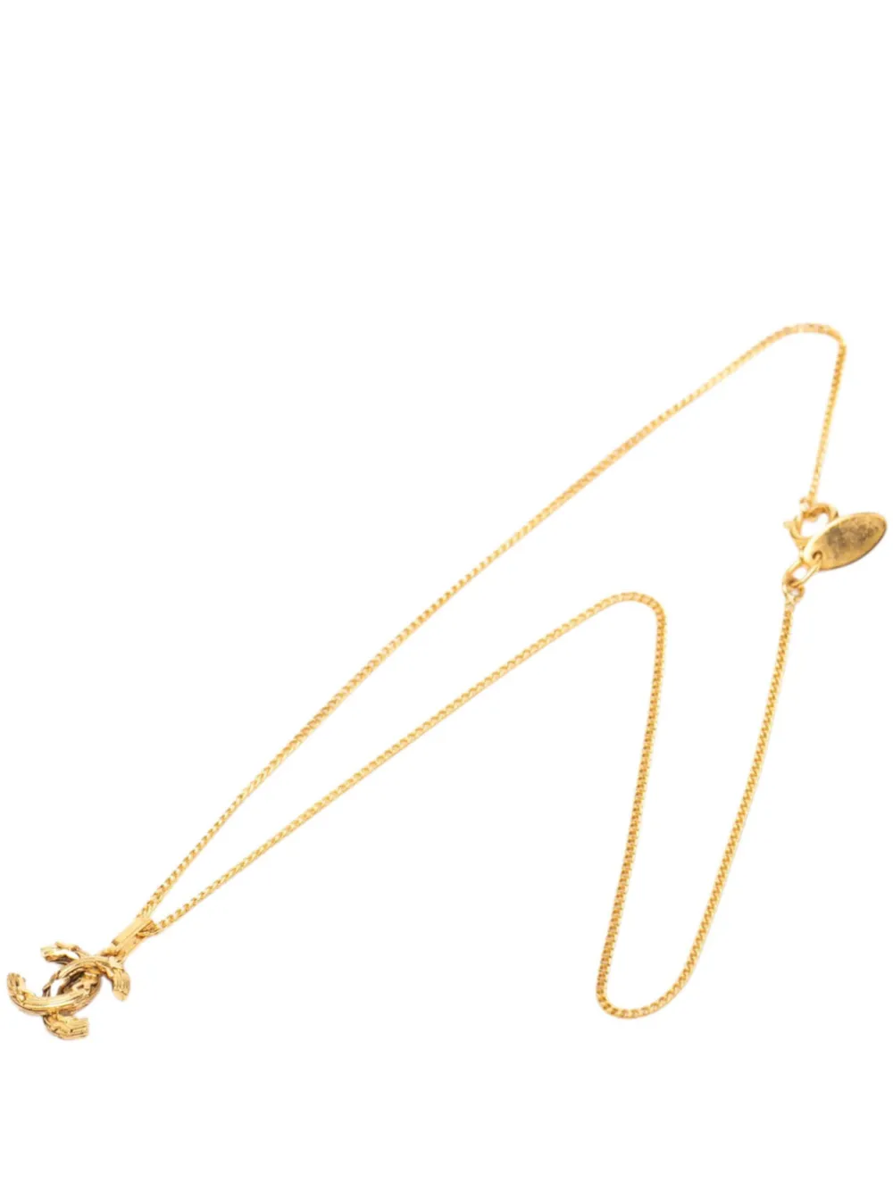 CHANEL Pre-Owned 1970-1980 Gold Plated CC Pendant Necklace costume necklace - Oro