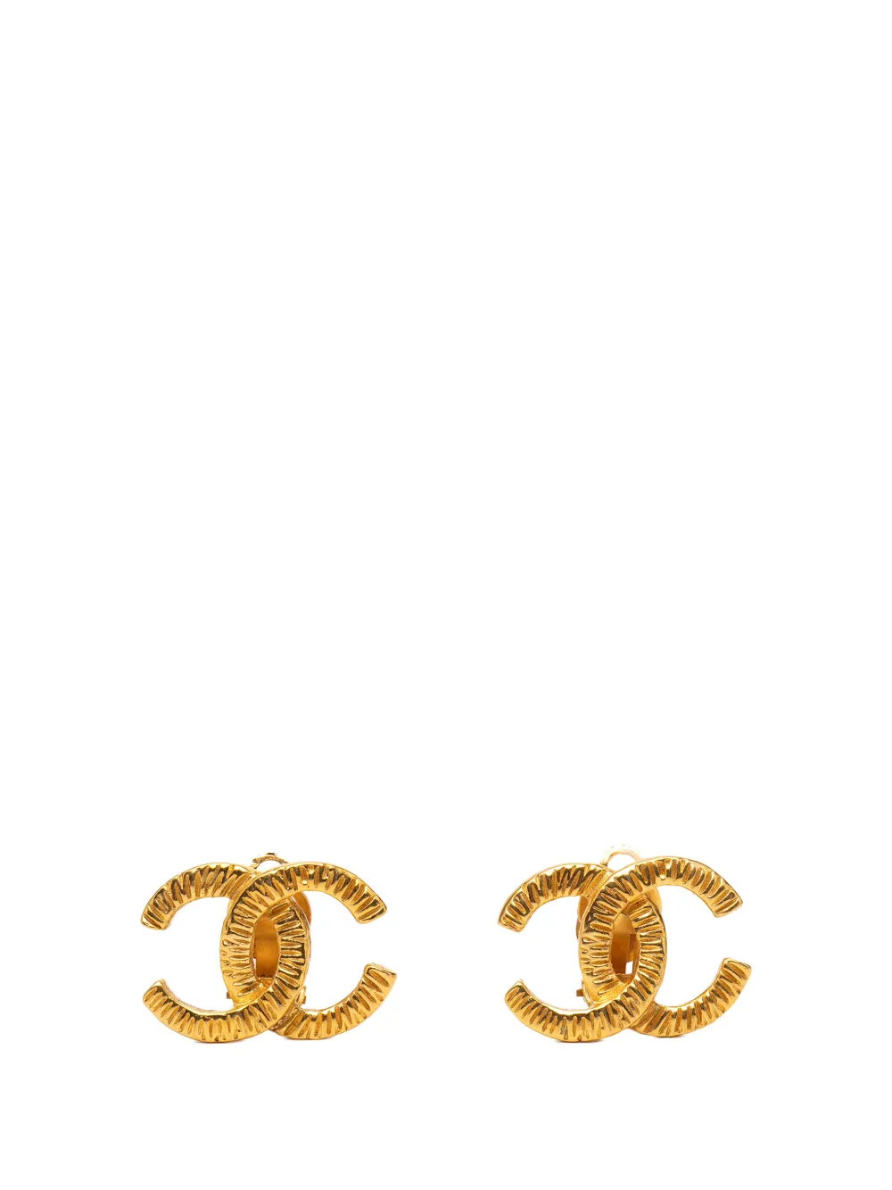 CHANEL Pre-Owned 1970-1980 Gold Plated CC Clip On Earrings costume earrings - Oro