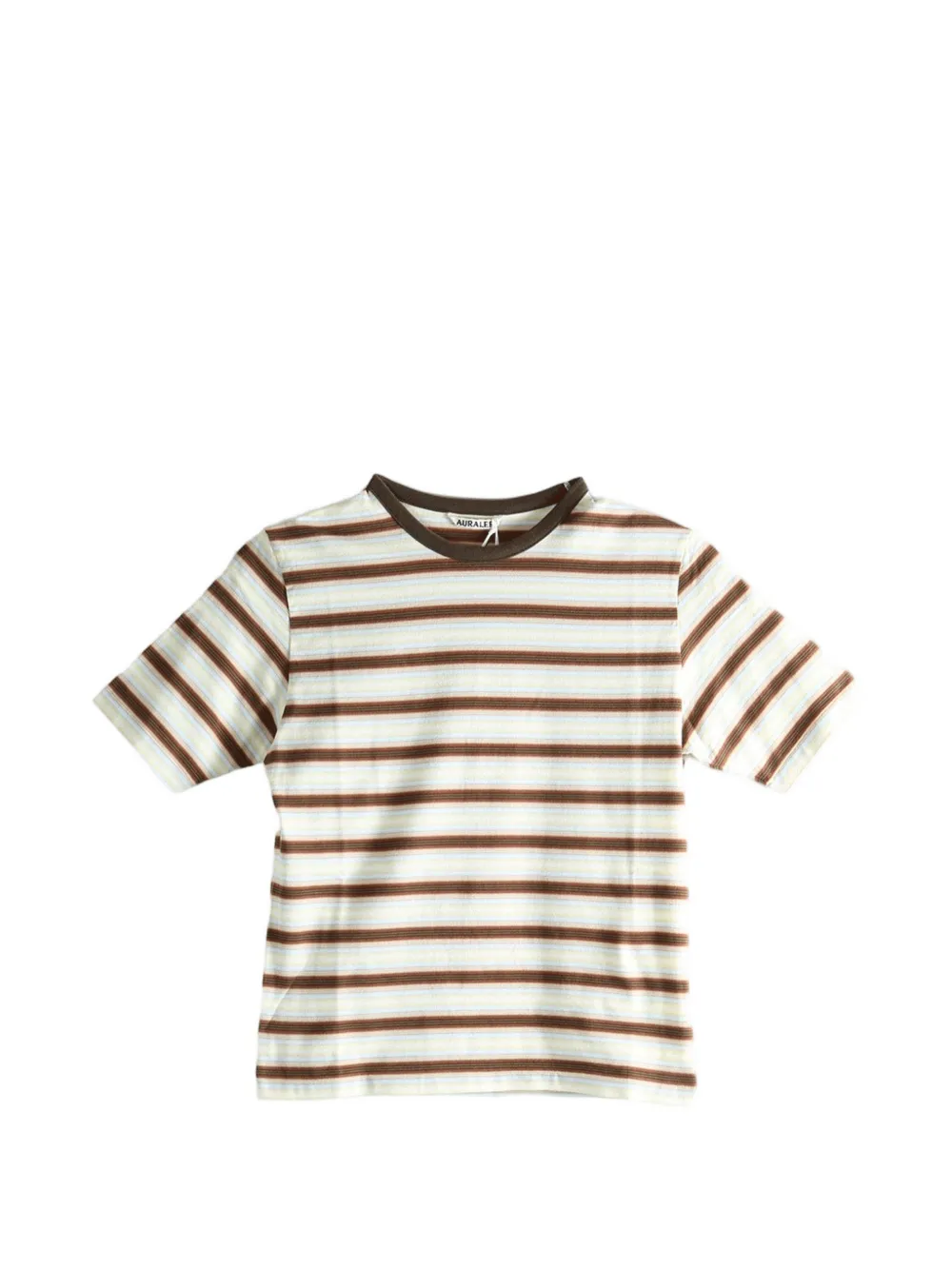 Auralee Striped Short-sleeve T-shirt In White