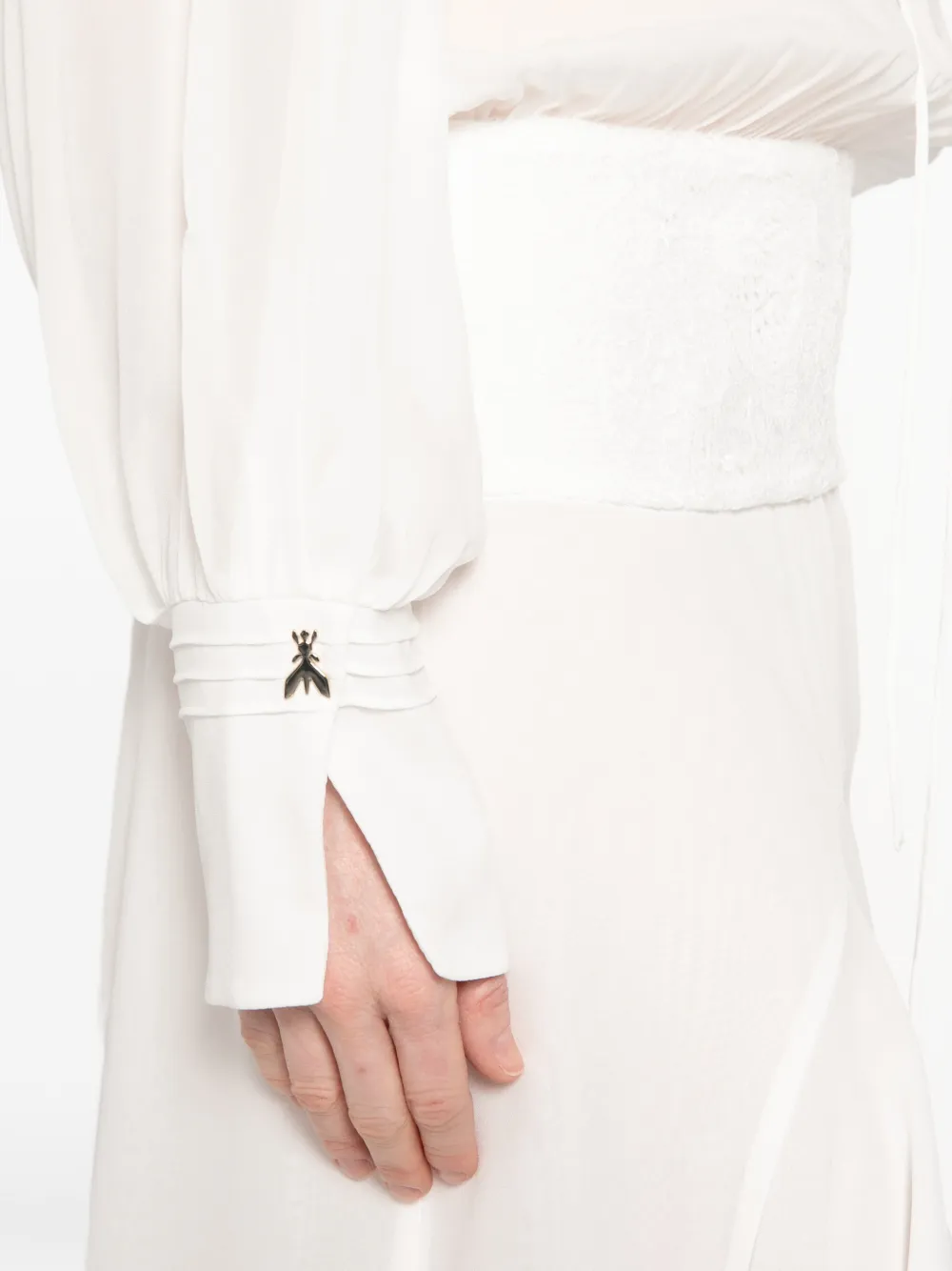 Patrizia Pepe Asymmetrische jurk met ruches Wit