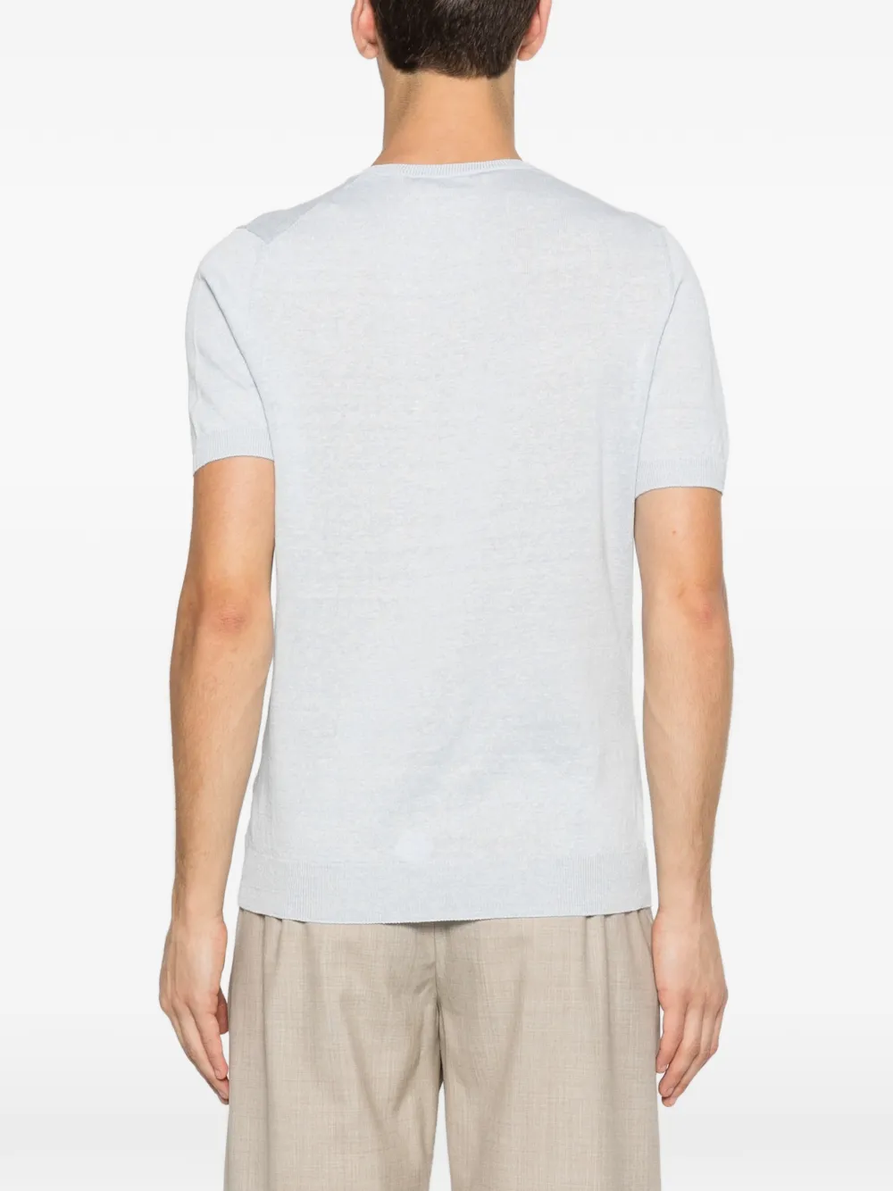 Tagliatore Fijngebreid T-shirt Blauw