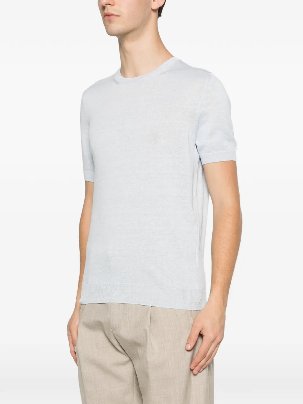 Tagliatore Fijngebreid T-shirt Blauw