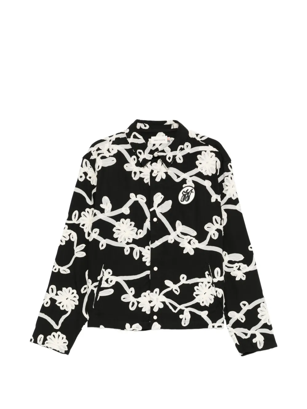 Honor The Gift floral-embroidered shirt - Nero