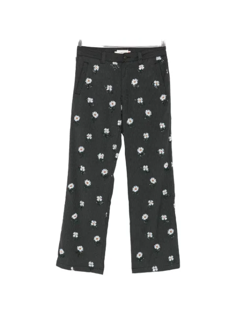Honor The Gift pinstripe floral-embroidered trousers