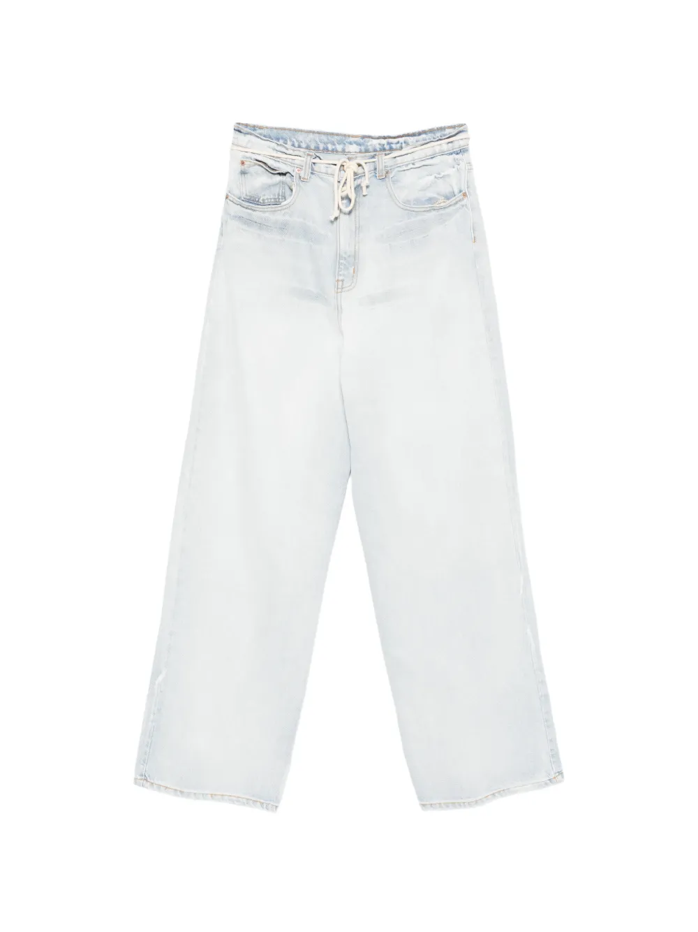 RIVINGTON ROI REBIS bleached drawstring jeans - Blu