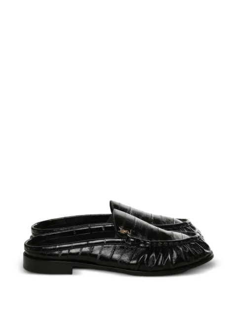 Saint Laurent Cassandre round-toe gathered mules