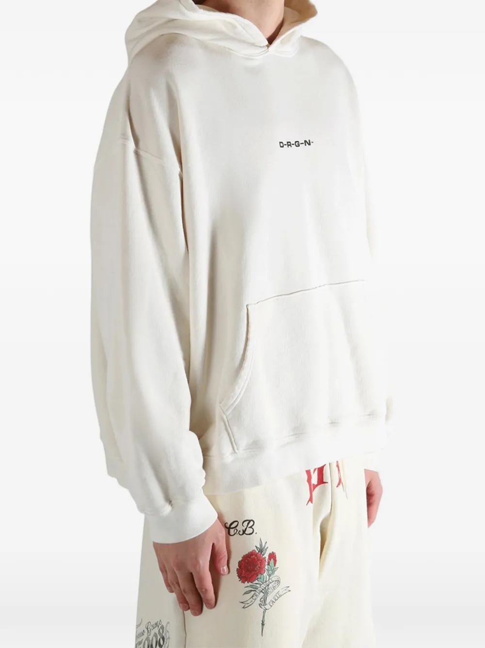  D-r-g-n Sudadera Yoth Con Capucha Y Logo - Blanco 