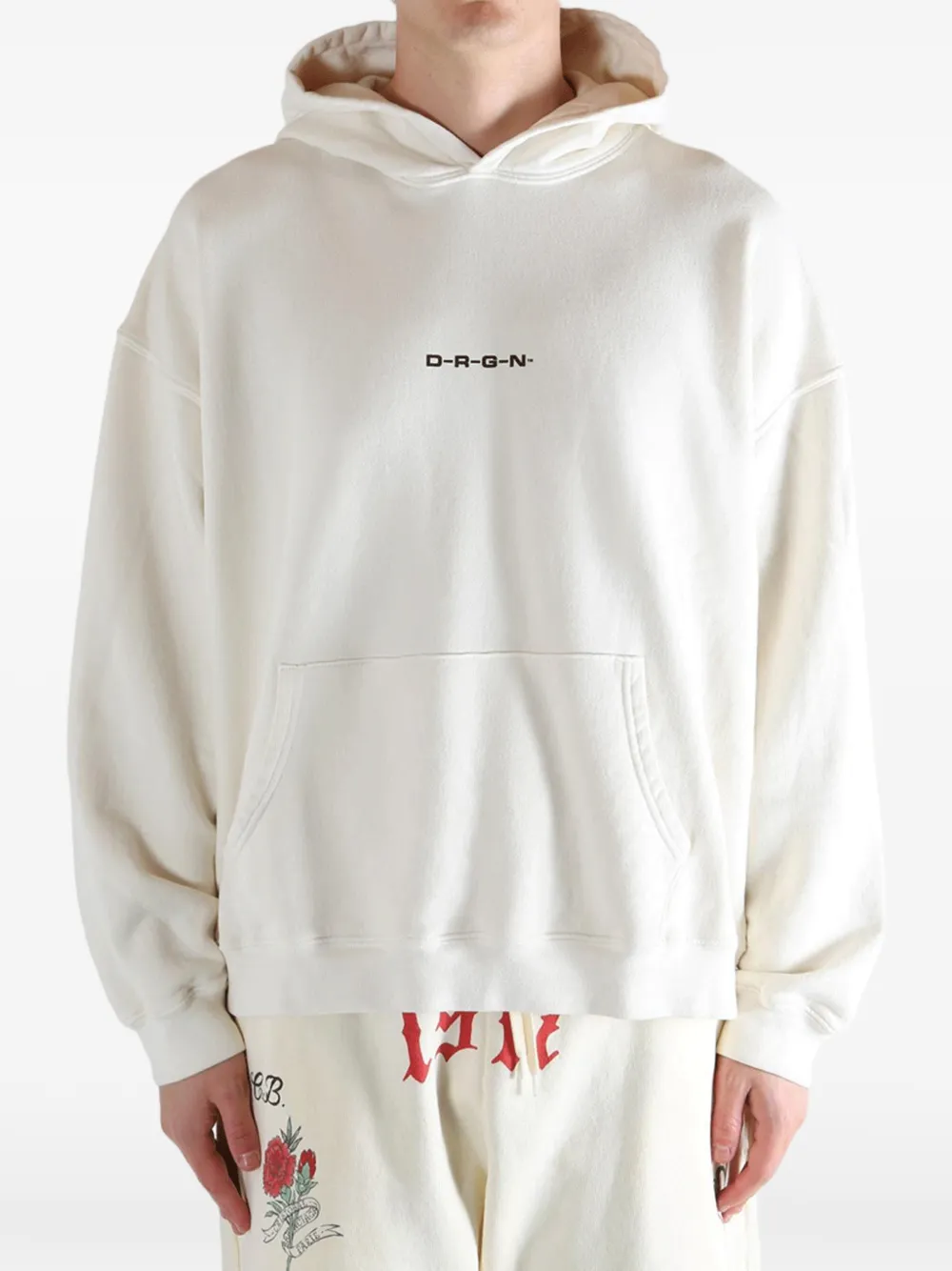  D-r-g-n Sudadera Yoth Con Capucha Y Logo - Blanco 