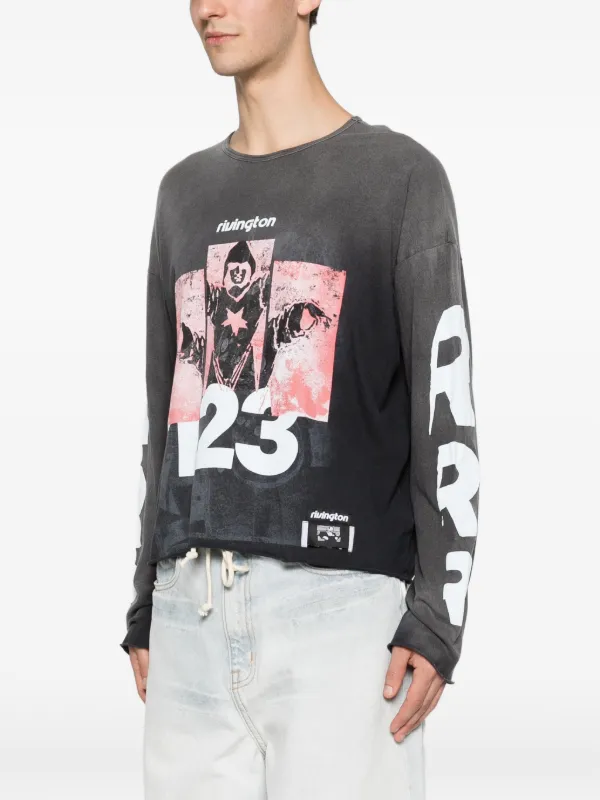 RRR123 graphic-print long-sleeve T-shirt | Grey | FARFETCH AZ