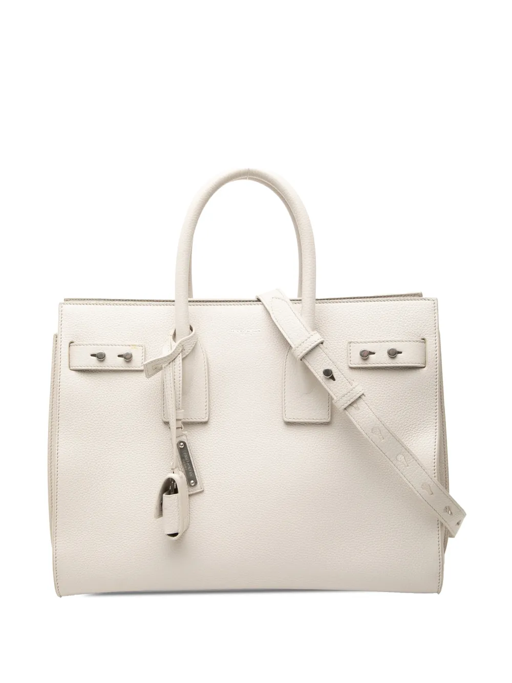 Saint Laurent Pre-Owned 2017 Small Grained Calfskin Supple Sac De Jour satchel - Bianco