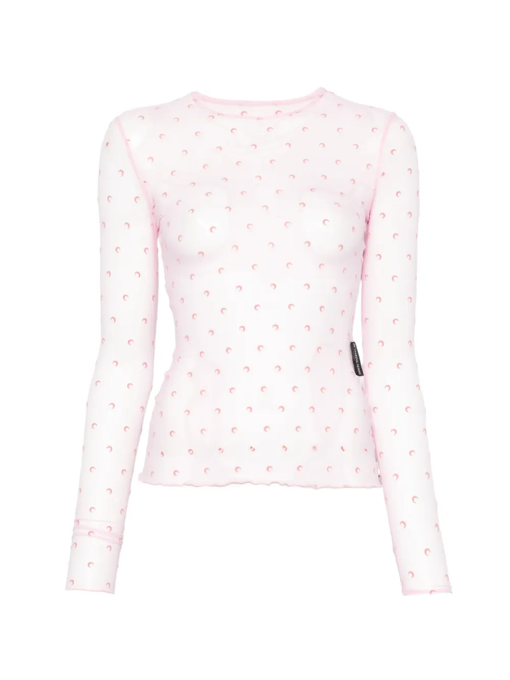 Marine Serre moon-print long-sleeve T-shirt - Rosa